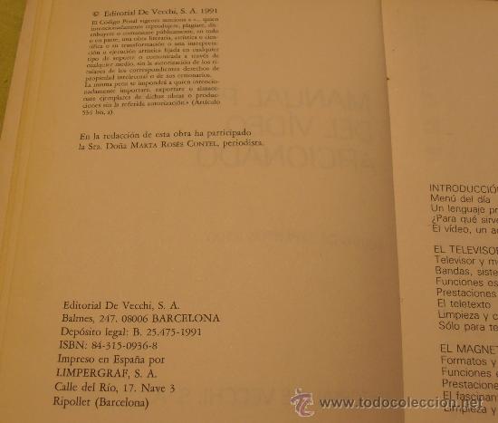 Libros de segunda mano: MANUAL PRACTICO DEL VIDEO AFICIONADO - Foto 4