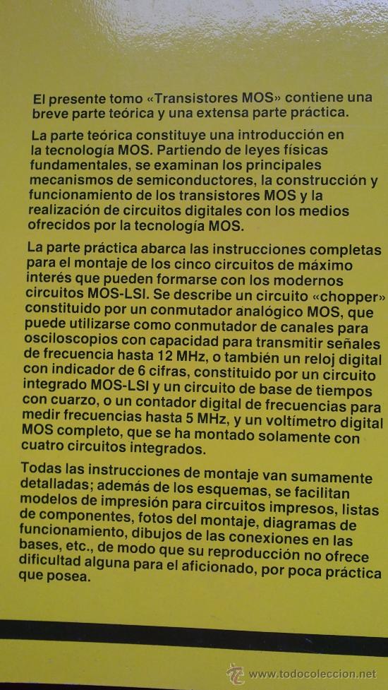 Libros de segunda mano: &-TRANSISTORES MOS, TEOR&Iacute;A Y PR&Aacute;CTICA. MARKUS B&Ouml;HM. Ed. CEAC, 1986. - Foto 2