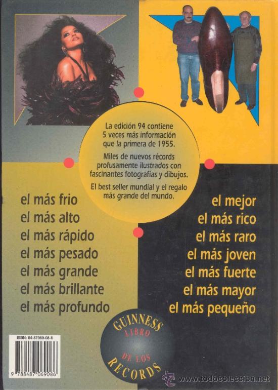 Libros de segunda mano: GUINNESS - LIBRO DE LOS RECORDS - 1994 - PRODUCCIONES JORDAN - Foto 2