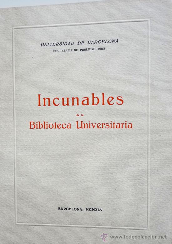 Libros de segunda mano: Incunables de la Biblioteca Universitaria. - Foto 1