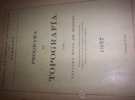 Libros de segunda mano: PROGRAMA DE TOPOGRAFIA - LUCIANO NOVO DE MIGUEL - Foto 1