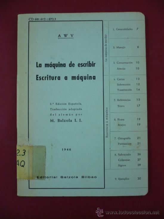 la maquina de escribir escritura a maquina 1946 Comprar en