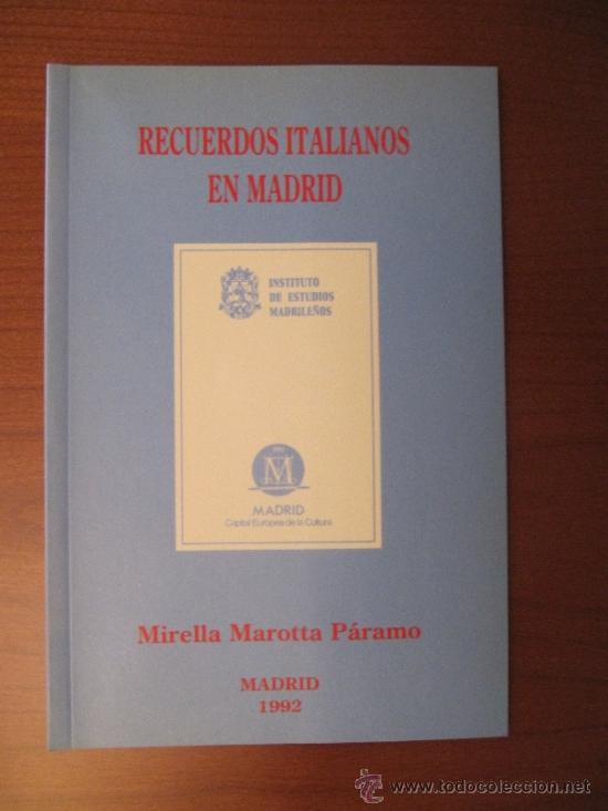 Libros de segunda mano: Recuerdos italianos en Madrid. Instituto de Estudios Madrile&ntilde;os - Foto 1