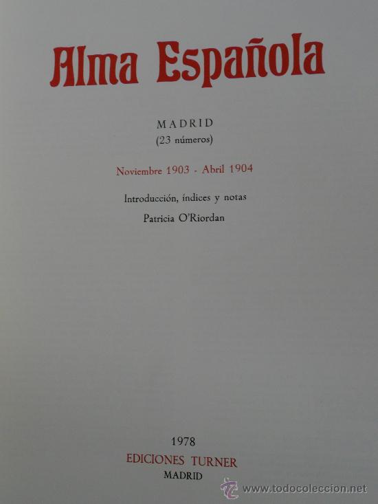 Libros de segunda mano: Alma Espa&ntilde;ola. Facsimil. Ediciones Turner, Madrid, 1978 - Foto 2
