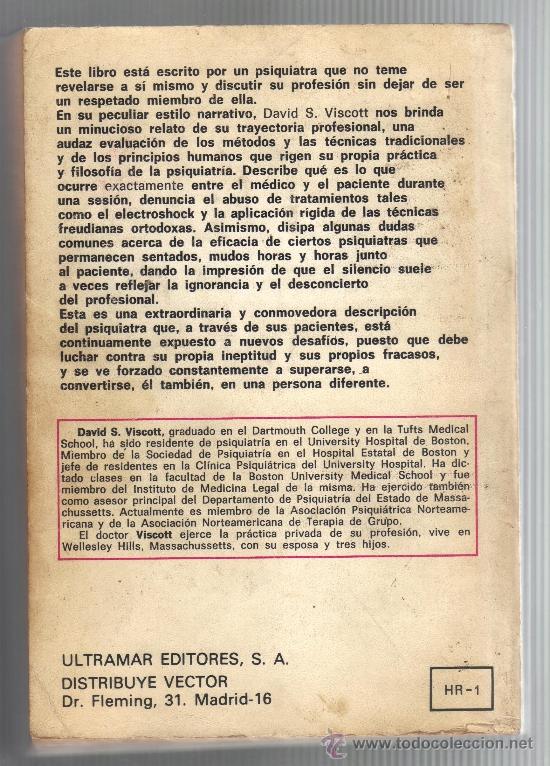 Libros de segunda mano: INTIMIDADES DE UN PSIQUIATRA - DAVID VISCOTT - CORRECTO. - Foto 2