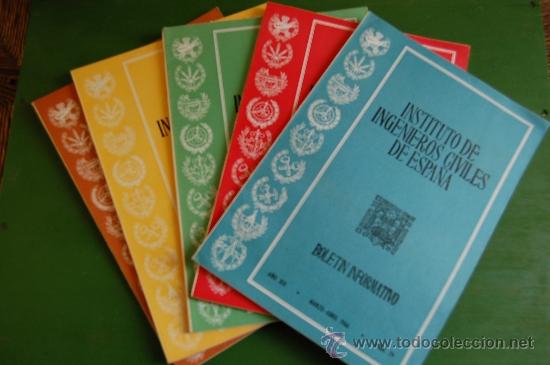 Libros de segunda mano: LOTE DE 5 BOLETINES INFORMATIVO DE INGENIEROS CIVILES DE ESPA&Ntilde;A 1966