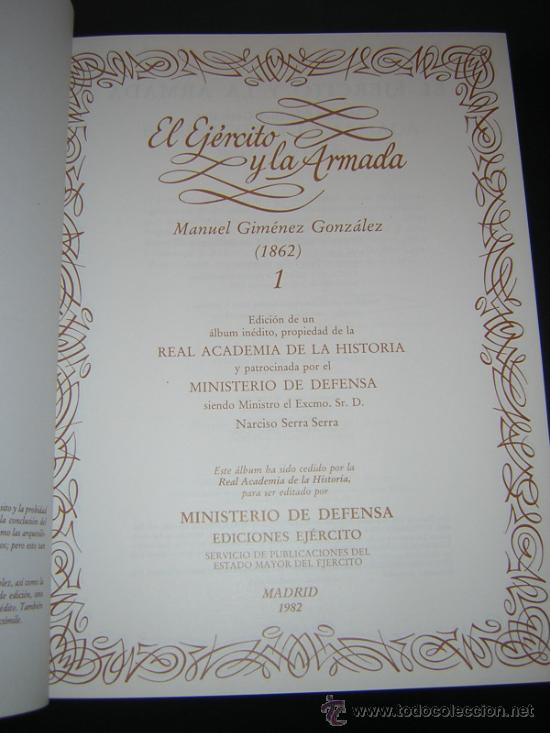 Libros de segunda mano: 1982 - MANUEL GIMENEZ Y GONZALEZ - EL EJERCITO Y LA ARMADA - GRAN FOLIO 169 L&Aacute;MINAS - Foto 3