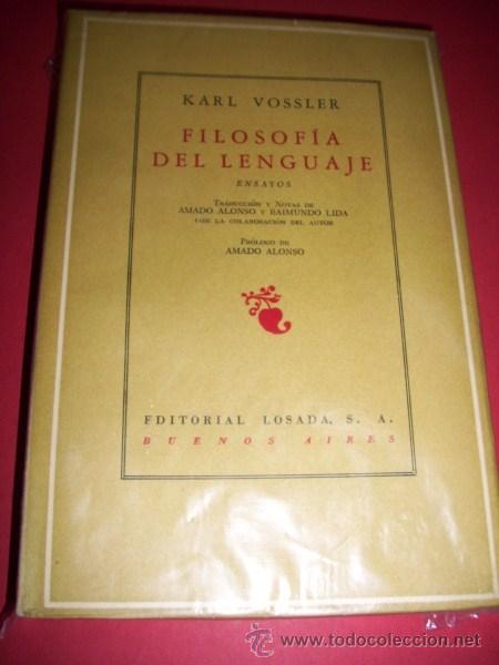 Libros de segunda mano: VOSSLER, Karl - Filosof&iacute;a del lenguaje : ensayos - Foto 1