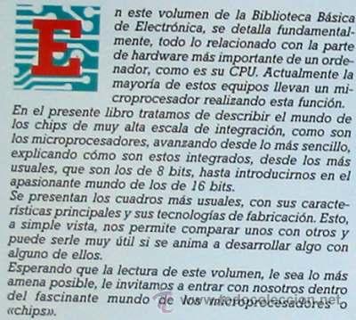 Libros de segunda mano: MICROPROCESADORES O CHIPS - BIBLIOTECA B&Aacute;SICA ELECTR&Oacute;NICA N&ordm; 3 - VER INDICE - Foto 2