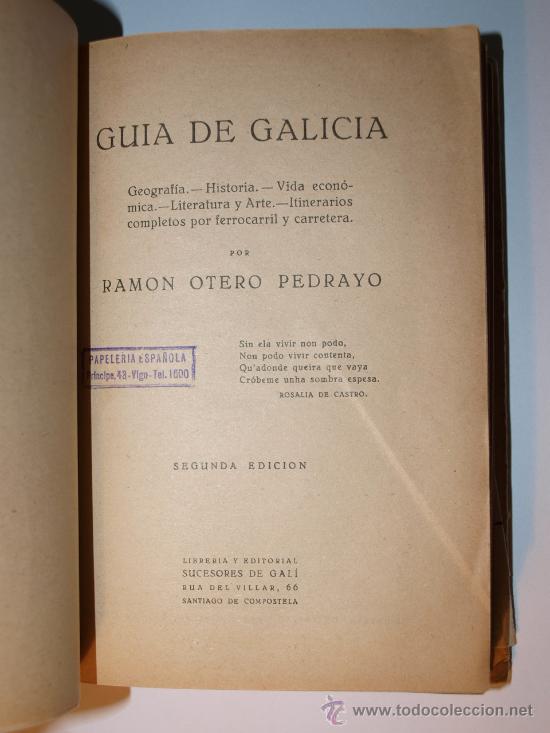 Libros de segunda mano: Ram&oacute;n Otero Pedrayo. Gu&iacute;a de Galicia. - Foto 4