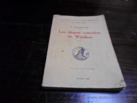 Libros de segunda mano: W.Shakespeare, Las alegres comadres de Windsor,Colecc.Universal 804-805, Madrid,1923 - Foto 1