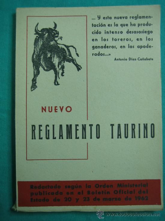 Libros de segunda mano: Reglamento Taurino 1962 - Foto 1