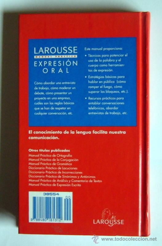 Libros de segunda mano: EXPRESION ORAL - MANUAL PRACTICO - LAROUSSE - Foto 2