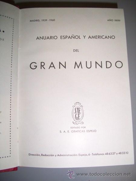 Libri di seconda mano: ANUARIO espa&ntilde;ol y americano del gran mundo : 1959-60