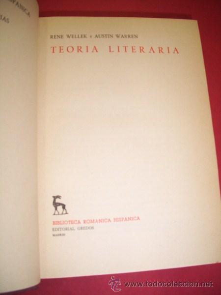 Libros de segunda mano: WELLEK, Rene - Teor&iacute;a literaria - Foto 1