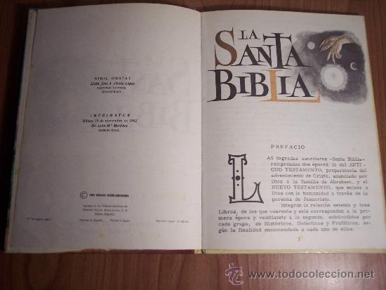 Libros de segunda mano: LA SANTA BIBLIA - NIHIL OBSTAT (EDICIONES EVA- 1962) - Foto 2