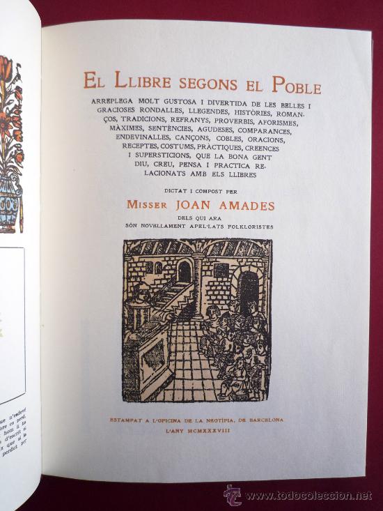 Libros de segunda mano: EL LLIBRE SEGONS EL POBLE. JOAN AMADES. - Foto 9