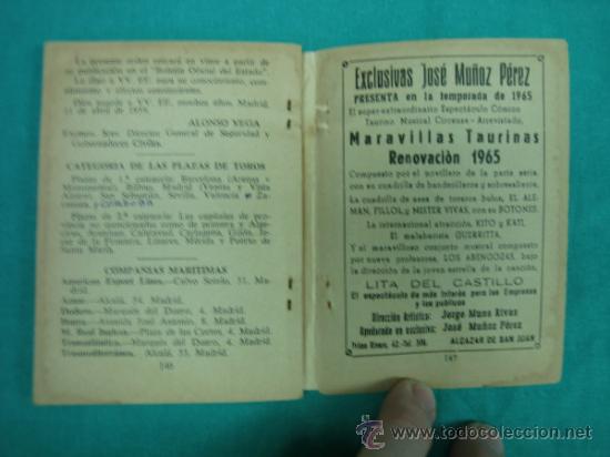 Libros de segunda mano: Agenda taurina 1965 - Foto 4