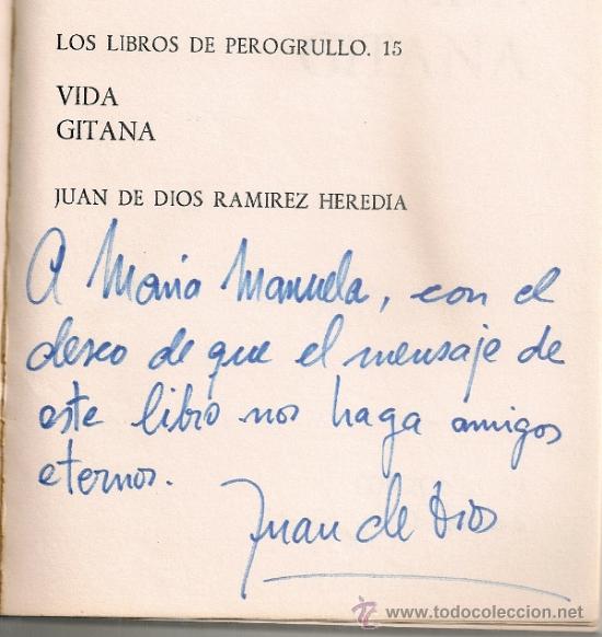 Libros de segunda mano: Vida gitana / J. de Dios Ramirez Heredia. BCN : Ed. 29, 1973. dedicatoria autor. 19x13cm. 219 p. - Foto 2