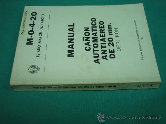 Libros de segunda mano: Ejercito Espa&ntilde;ol. Manual. Ca&ntilde;on antiaereo de 20mm  1981 - Foto 2