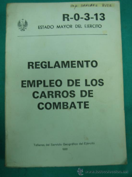Libros de segunda mano: Ejercito Espa&ntilde;ol. Reglamento. Empleo de los carros de combate 1981 - Foto 1