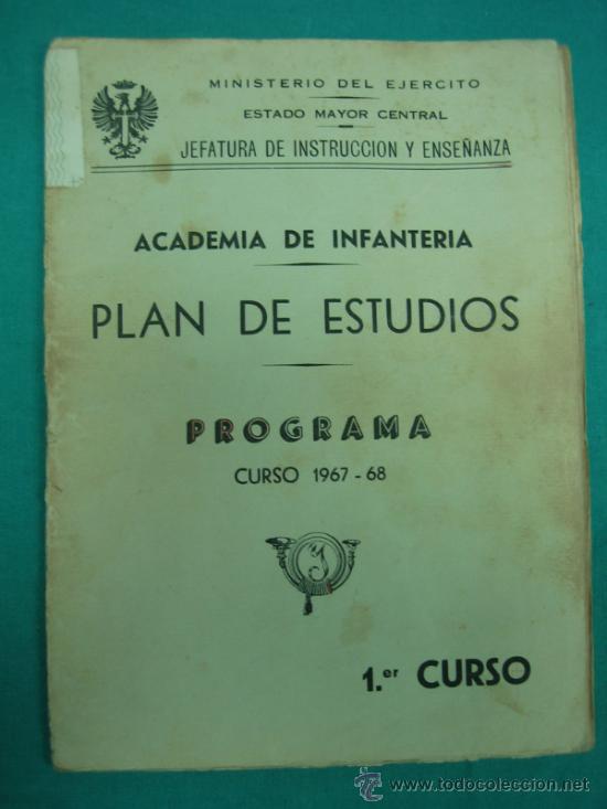 Libros de segunda mano: Ejercito Espa&ntilde;ol. Plan de estudios 1967/68 - Foto 1