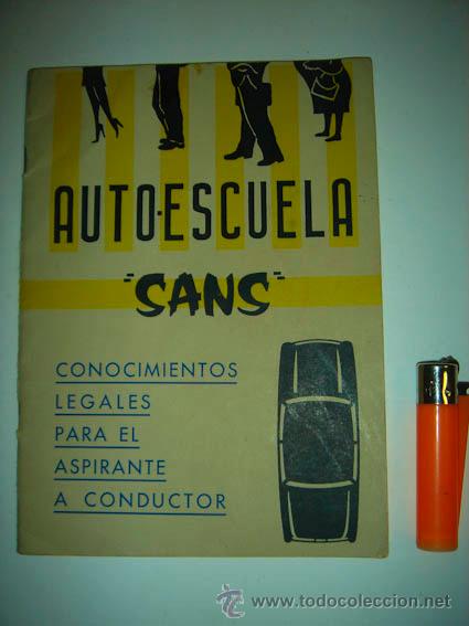 Libros de segunda mano: Manual de Auto-Escuela Sans, Reus 1966. - Foto 1