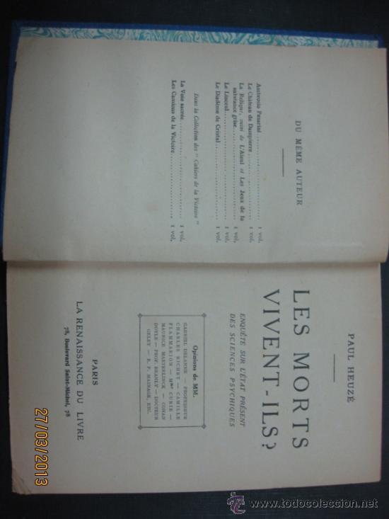 Libros de segunda mano: PAUL HEUZE- LES MORTS VIVINT-ILS? EN FRANCES - Foto 2