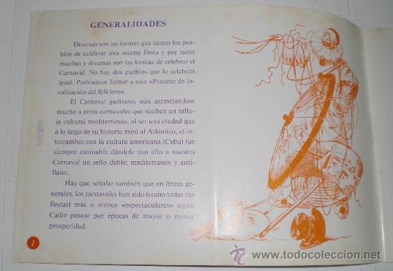 Libros de segunda mano: Carnaval de C&aacute;diz. Historia e influencias del Carnaval. Final del Falla 1983. - Foto 3