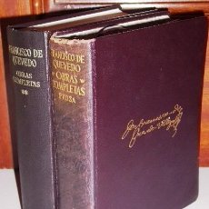 Libros de segunda mano: OBRAS COMPLETAS (PROSA Y VERSO) 2T POR FRANCISCO DE QUEVEDO Y VILLEGAS, ED. AGUILAR MADRID 1958/1978
