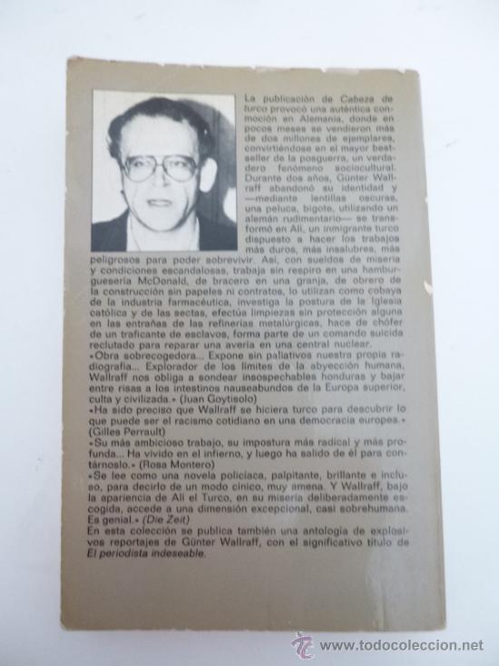 Libros de segunda mano: CABEZA DE TURCO (G&Uuml;NTER WALLRAFF). ANAGRAMA, 1987. - Foto 2