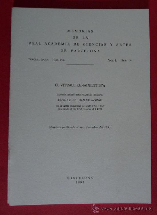 Libros de segunda mano: El Vitrall Renaixentista. Joan Vila-Grau - Foto 1