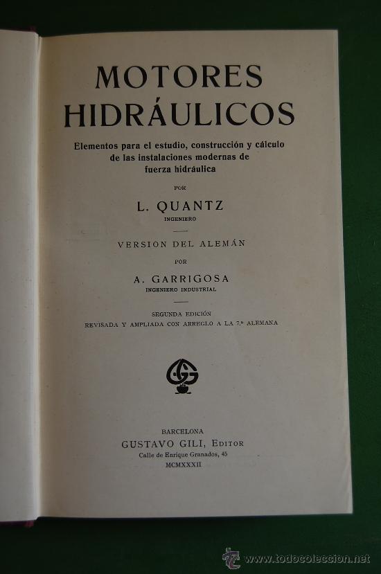 Libros de segunda mano: Motores hidr&aacute;ulicos. L.Quantz. 1932 - Foto 3