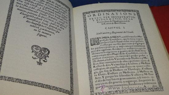 Libros de segunda mano: ORDINATIONS E NOU REDRE&Ccedil; DE LA UNIVERSITAT DE BARCELONA.-EDICION FACSIMIL - Foto 3