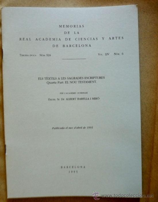 Libri di seconda mano: Els T&egrave;xtils a les sagrades escriptures- Quarta part: El nou testament. Albert Barella i Mir&oacute;