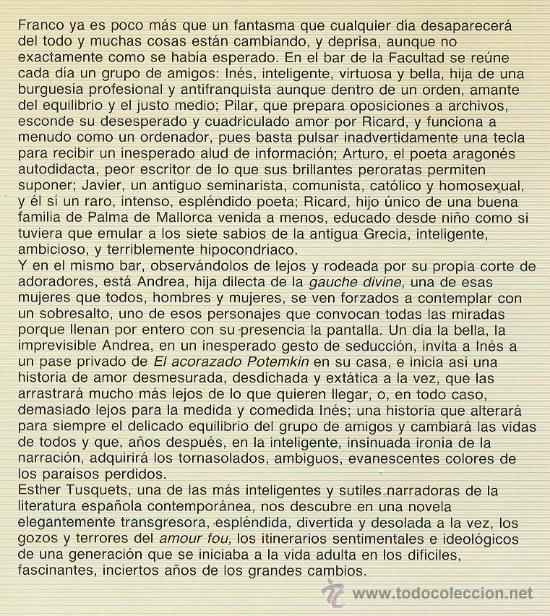 Libros de segunda mano: ESTHER TUSQUETS / CON LA MIEL EN LOS LABIOS . EDITORIAL ANAGRAMA . - Foto 2