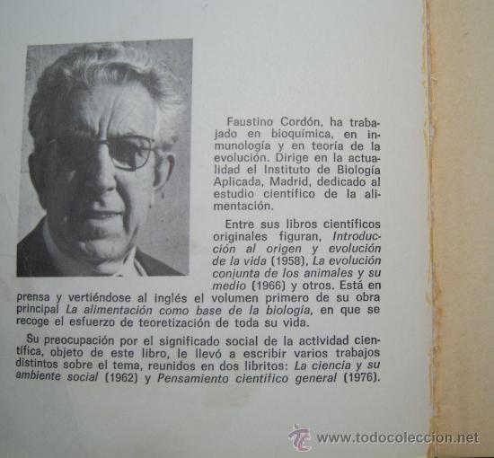 Libros de segunda mano: Funci&oacute;n de la ciencia en la sociedad, por Faustino Cord&oacute;n. - Foto 3