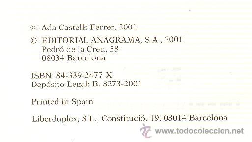 Libros de segunda mano: ADA CASTELLS / MIRADA . EDITORIAL ANAGRAMA . 1&ordf; EDICI&Oacute;N . A ESTRENAR. - Foto 3