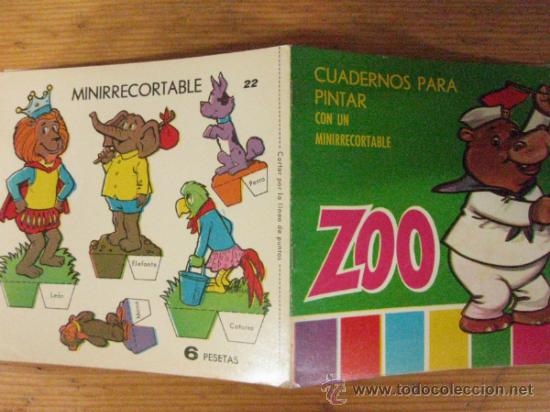 Libros de segunda mano: CUADERNOS PARA PINTAR ZOO CON MINI RECORTABLE N&ordm; 22. EDICIONES TORAY 1969. - Foto 1