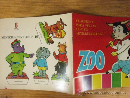 Libros de segunda mano: CUADERNOS PARA PINTAR ZOO CON MINI RECORTABLE N&ordm; 19. EDICIONES TORAY 1969. - Foto 1