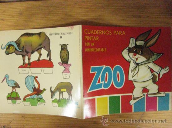 Libros de segunda mano: CUADERNOS PARA PINTAR ZOO CON MINI RECORTABLE N&ordm; 9. EDICIONES TORAY 1968. - Foto 1