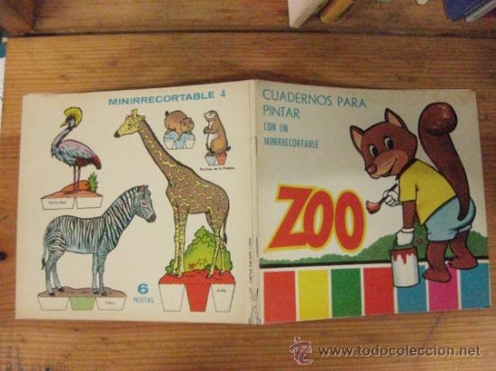 Libros de segunda mano: CUADERNOS PARA PINTAR ZOO CON MINI RECORTABLE N&ordm; 4. EDICIONES TORAY 1968. - Foto 1