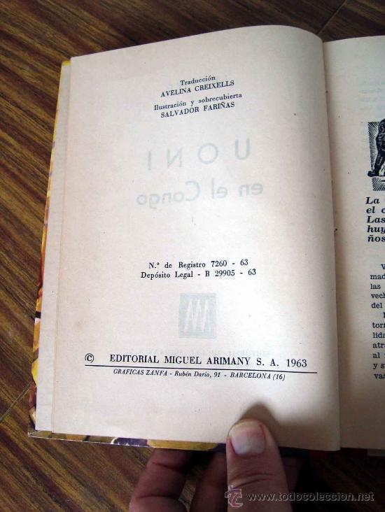 Libros de segunda mano: Libro aventuras - Uoni en el Congo - Leo Wied 1963 - Foto 5
