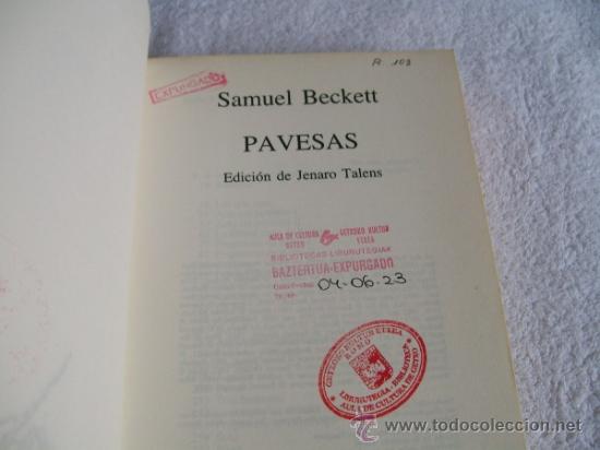 Libros de segunda mano: Pavesas, Samuel Beckett. Ed. TusQuets. (RR 21) - Foto 2