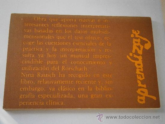 Libros de segunda mano: LA PRACTICA DEL RORSCHACH RAUSCH DE TRAUBENBERG 1977 EC - Foto 4