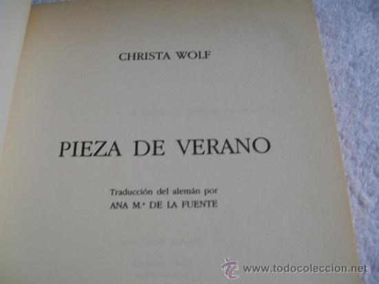 Libros de segunda mano: Pieza de verano, Christa Wolf. Seix Barral, Ed. (Novela BS1) - Foto 2