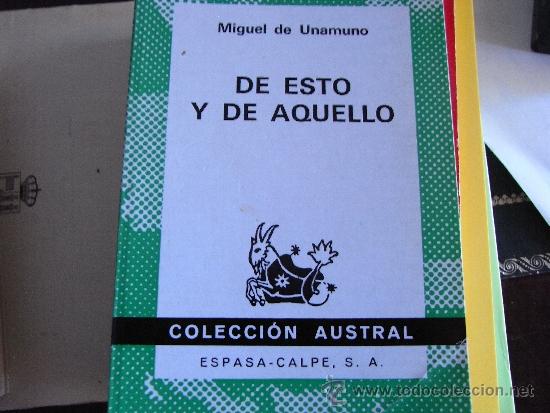 Libros de segunda mano: De esto y de aquello. Unamuno. - Foto 1