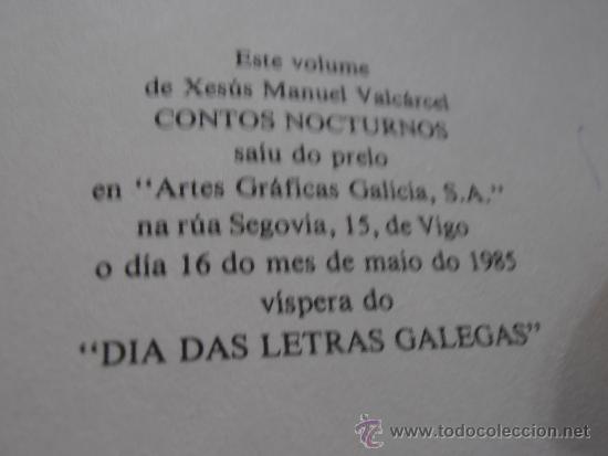 Libros de segunda mano: CONTOS NOCTURNOS, XES&Uacute;S MANUEL VALC&Aacute;RCEL - Foto 5