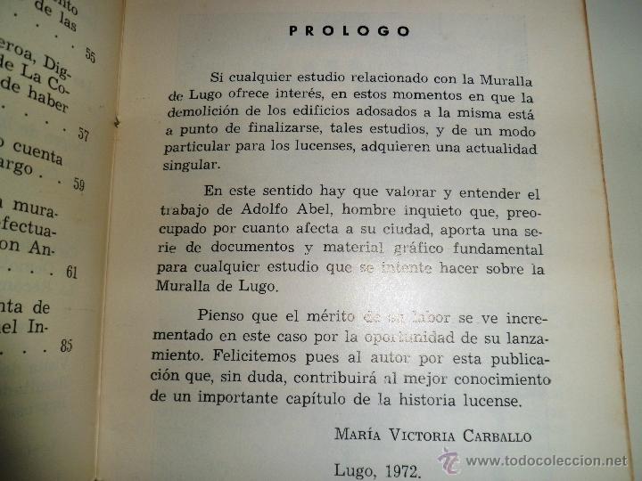 Libros de segunda mano: ORIGEN DE LAS EDIFICACIONES ADOSADAS A LA MURALLA DE LUGO. 1&ordf; ED (1972) - Foto 5