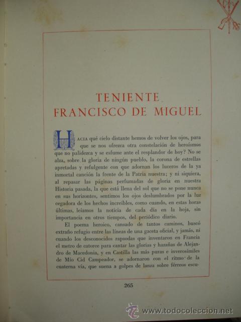 Libros de segunda mano: LA CRUZ DE SAN FERNANDO A FRANCISCO DE MIGUEL.1940.GLOSA DE MARIANO TOMAS.PGS 265-270